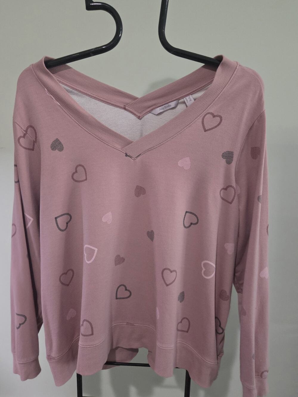Anybody Size 1X Rosy Mauve Cozy French Terry Knit Top A675265 EUC
